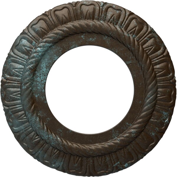 Ekena Millwork Claremont Ceiling Medallion (Canopies up to 5 5/8"), 9"OD x 4 1/2"ID x 1/2"P, Bronze Blue Patina CM09CLBBS - main